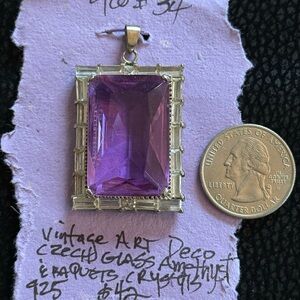Czech Glass Art Deco Amethyst Necklace